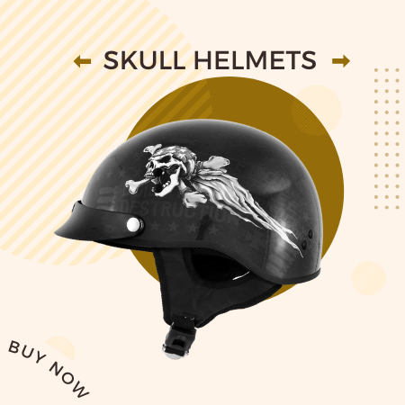 Outlaw Helmets T70 Black Freedom Skull Motorcycle Half Helmet